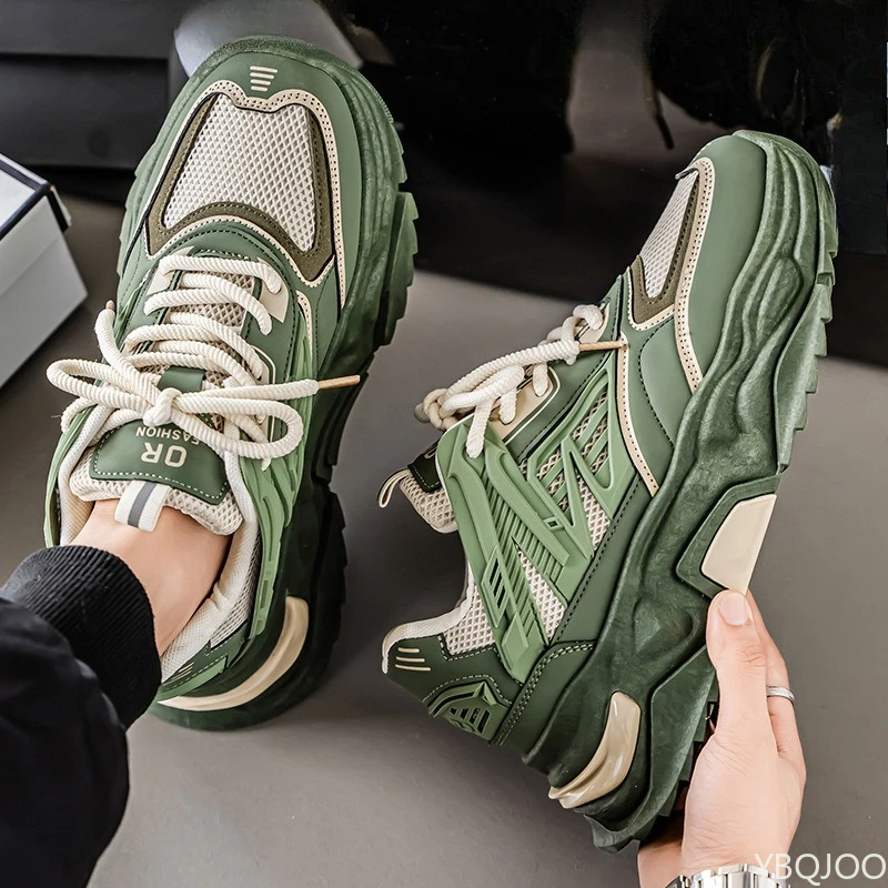 Nova primavera outono minimalista anti deslizamento sapatos de sola grossa casual confortável sapatos masculinos moda versátil tênis