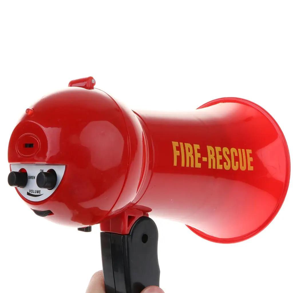 Fire Fighter Megaphone Bullhorn Pretend Play Toy for Children Educational Police Officer Dress Up Costume