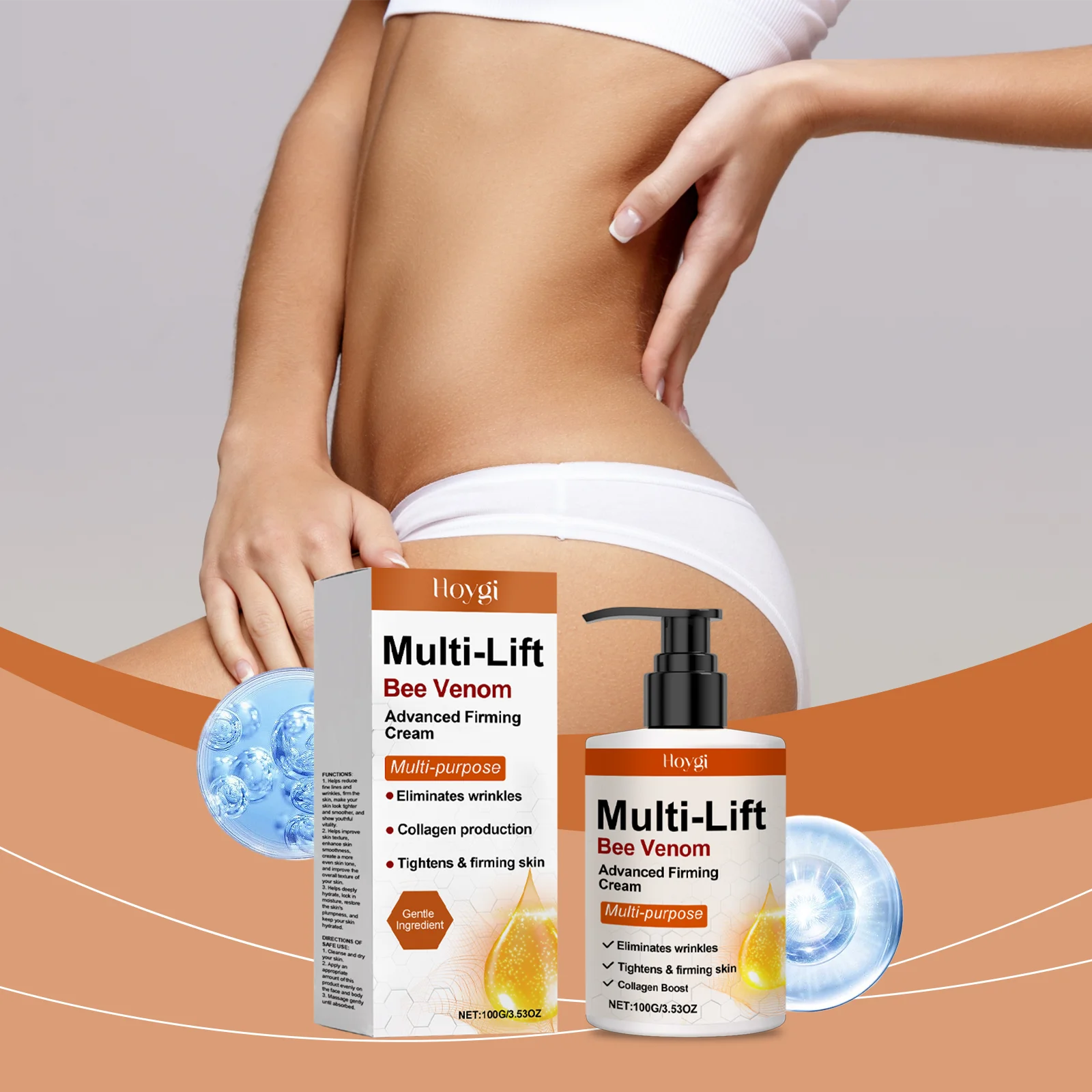 Straffende Bienengift-Creme – Anti-Aging-Gesichtscreme zur Falten und Straffung – Kollagen-Boosting-Feuchtigkeitscreme – 100 g/3,53 Unzen