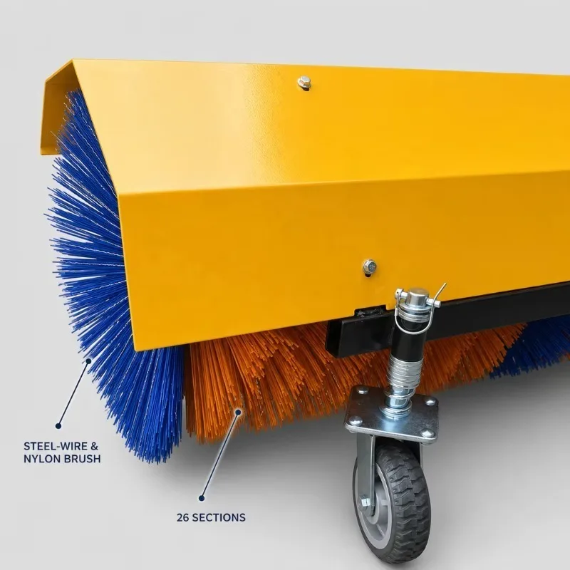 Ride-on Snow Sweeper 140cm Dual Engine Bearing Brush Thrower Plow 8H Brake Winch LED Snow Tires 4 Gears Municipal