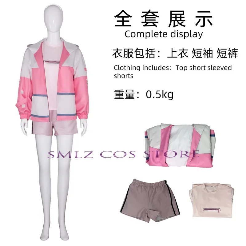 Li Tianchen Tianxi Cosplay Anime Arrogant Meisje Link Klik Kostuum Roze Uniform Pruik Party Activity Rollenspel Outfit Voor Vrouwen