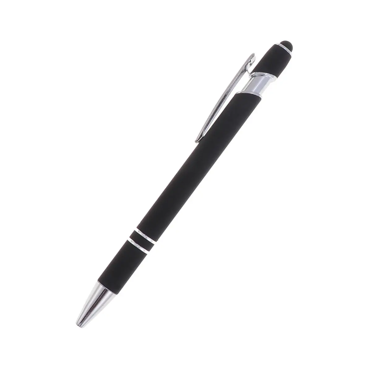 Metal 2-in-1 Multi-Function Click Ball Pen Premium Capacitive Touchscreen Pen for Handwriting Drawing with Transparent Disc