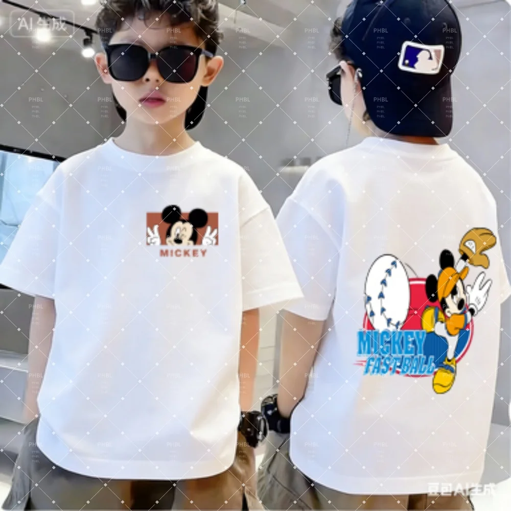 

Cool Sweet Street Mickey Minnie Mouse Matching T Shirt Toddler Boys Girls Personality Printed Tees