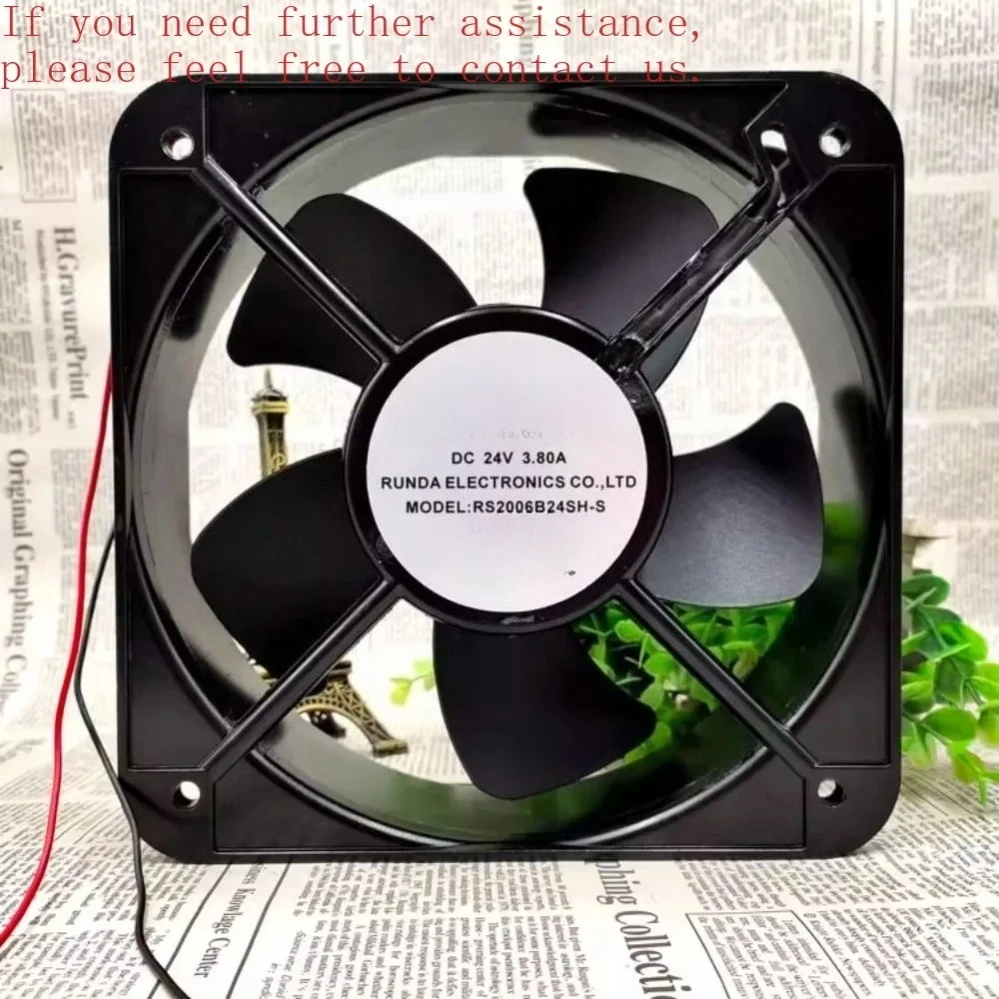 20060 DC24V 3.8A High Airflow Inverter Cooling Fan For RUNDA RS2006B24SH-S 20CM Industrial Fan（002）
