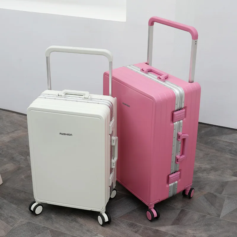 Valise à Ouverture Frontale de 20 Pouces, Cadre en Aluminium, Sacs de Voyage, Valise à Roulettes de 26 Pouces, Chariot de Grande Capacité pour Homme et Femme