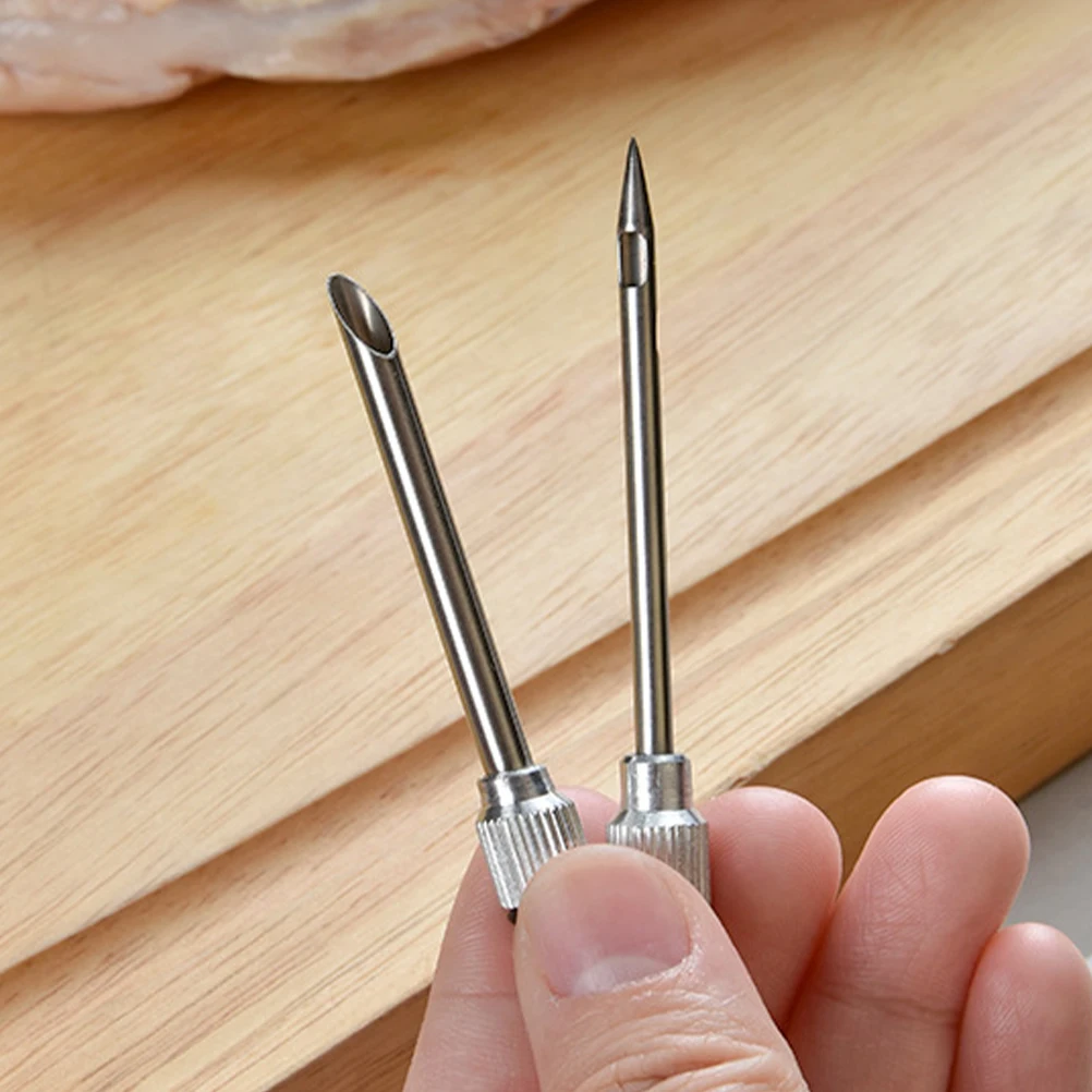 

1 set BBQ Seasoning Brush Baster Cooking Turkey Drip Oil Tube Stainless Steel Meat Sauce Injector Silicone Marinade Tool Baster