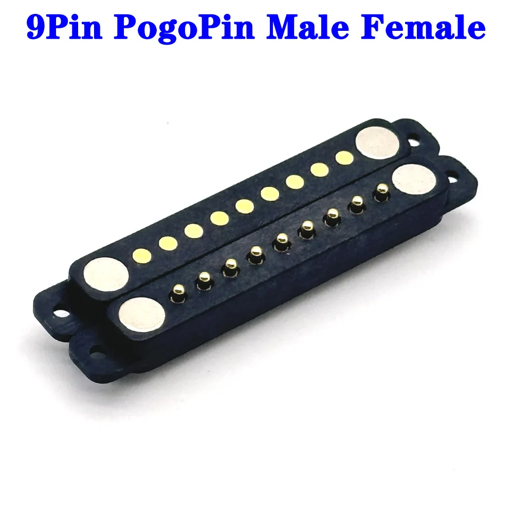 

1Pair 5V 1A Magnetic Pogo Pin Connector 9Pin Pogopin Male Female 2.54mm Spring Loaded DC Magnet Connector Power Socket