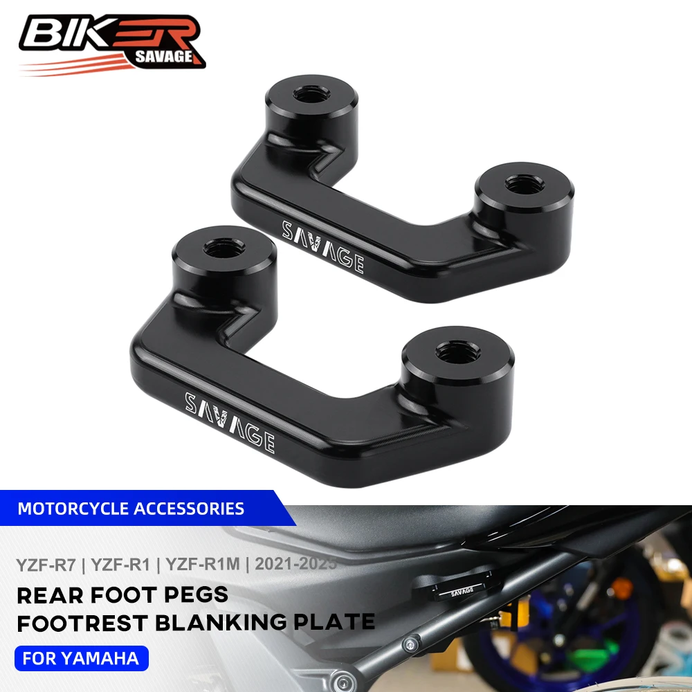 

For Yamaha YZF R7 R1 R1M 2025 Rear Footrest Passenger Foot Peg Blanking Plate Motorcycle Accessories Pedal Racing Hook 2021-2024