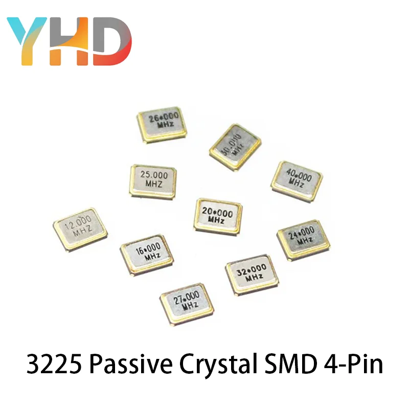 20PCS 3225 Passive Crystal SMD 4-Pin 8MHZ 11.0592MHZ 12MHZ 13.56MHZ 16MHZ 20MHZ 22.1184MHZ 24MHZ 27.12 26 27 30 32 40 48MHZ