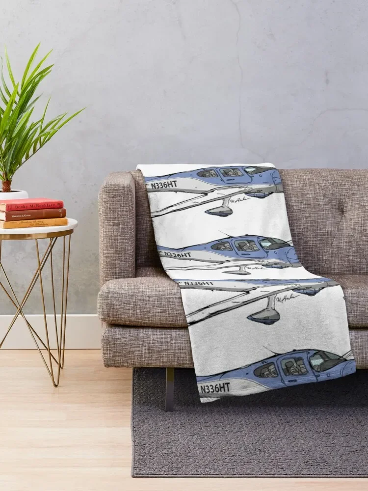 Cirrus SR-22 N336HT Throw Blanket Custom Winter beds Blankets