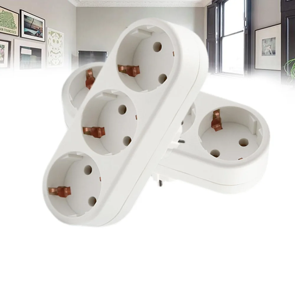 Extension Plug EU Electrical Socket European Standard Expansion Power Adapter Multi-Plug European Converter Adaptor Wall Outlet