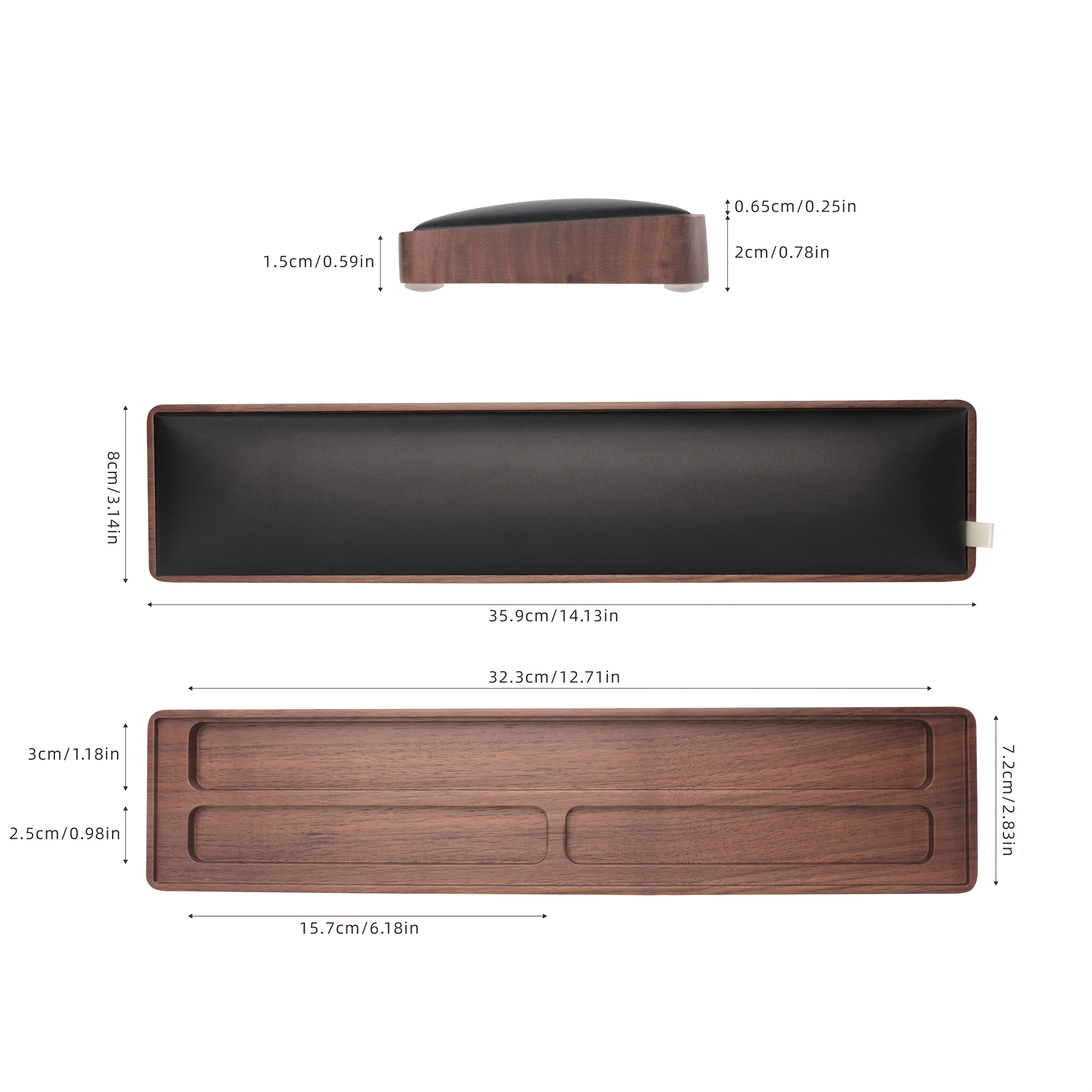 مسند معصم مريح للوحة المفاتيح الخشبية - خشب طبيعي، ملحق مكتب متين لمفاتيح 108/98/87/67، وسادة دعم مريحة للمعصم