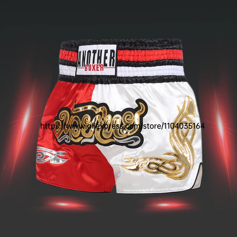 الملاكمة التايلاندية السراويل التايلاندية سراويل الملاكمة الرجال النساء الطفل الساتان فنون الدفاع عن النفس MMA الملابس التايلاندية الملاكمة القتال تصارع كيك بوكسينغ السراويل