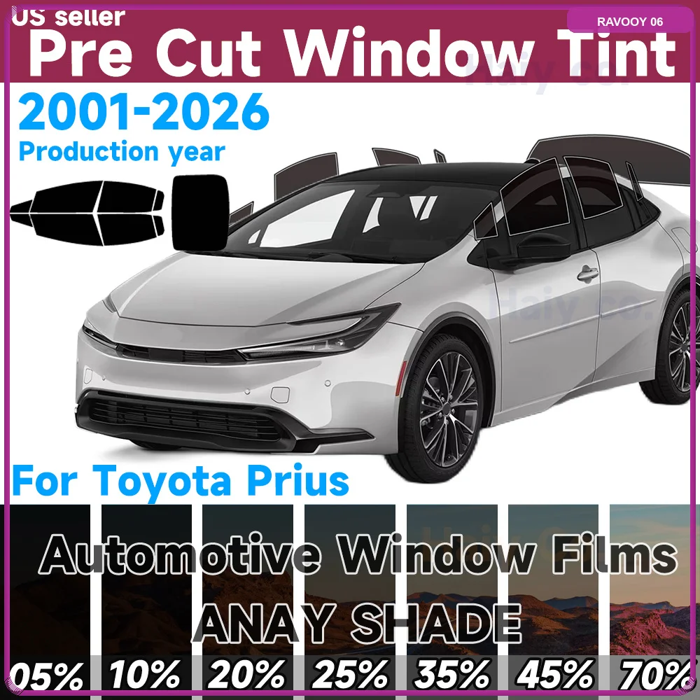 Precut Custom Prius Windows Tint Car for Toyota Prius 2001-2026 Auto Sun Uv Blocking Heat 2Ply Window Protector Privacy Films