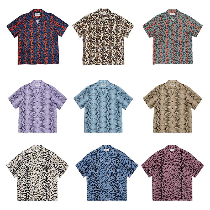 

WACKO MARIA gradual change leopard print contrasting color snake print Hawaiian couple short-sleeved flower shirt Takuya Kimura