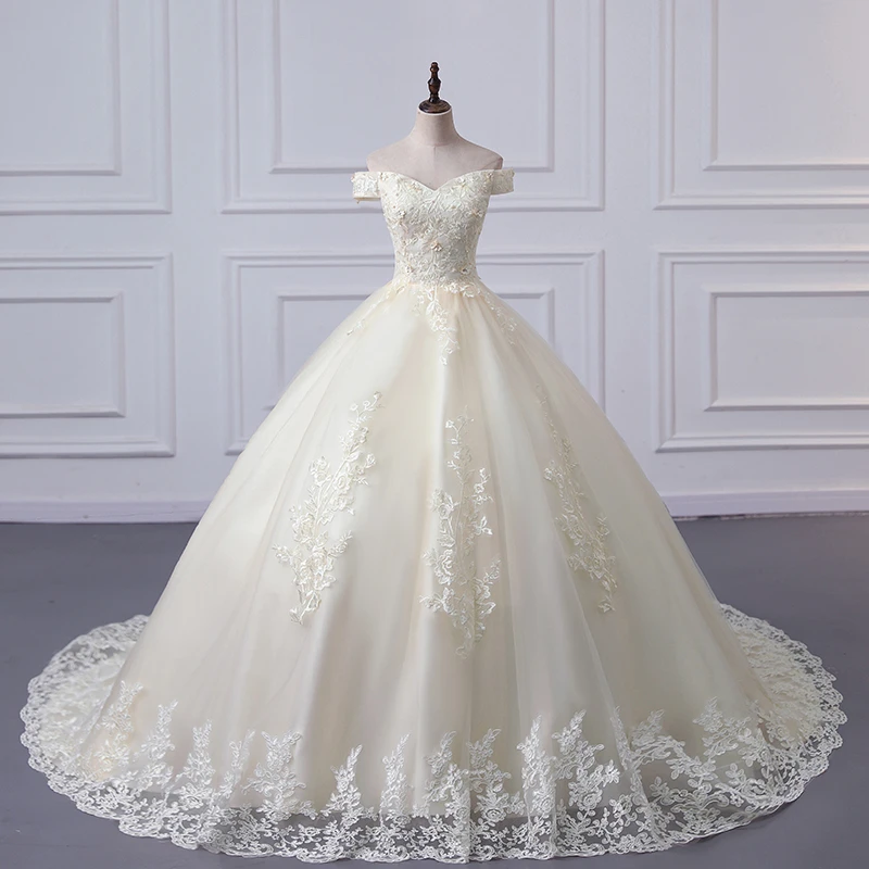 متوفر فستان حفلة شامبانيا مع قطار فساتين Quinceanera رخيصة قبالة الكتف فستان حفلات رسمي فستان رخيص حسب الطلب #4