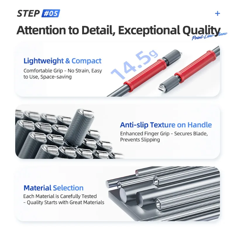 QIANLI Double-ended Handle Precision Dual-Use Anti-Slip Grip Ultra-Stable Collet for Mobile Phone Motherboard Repair Tools