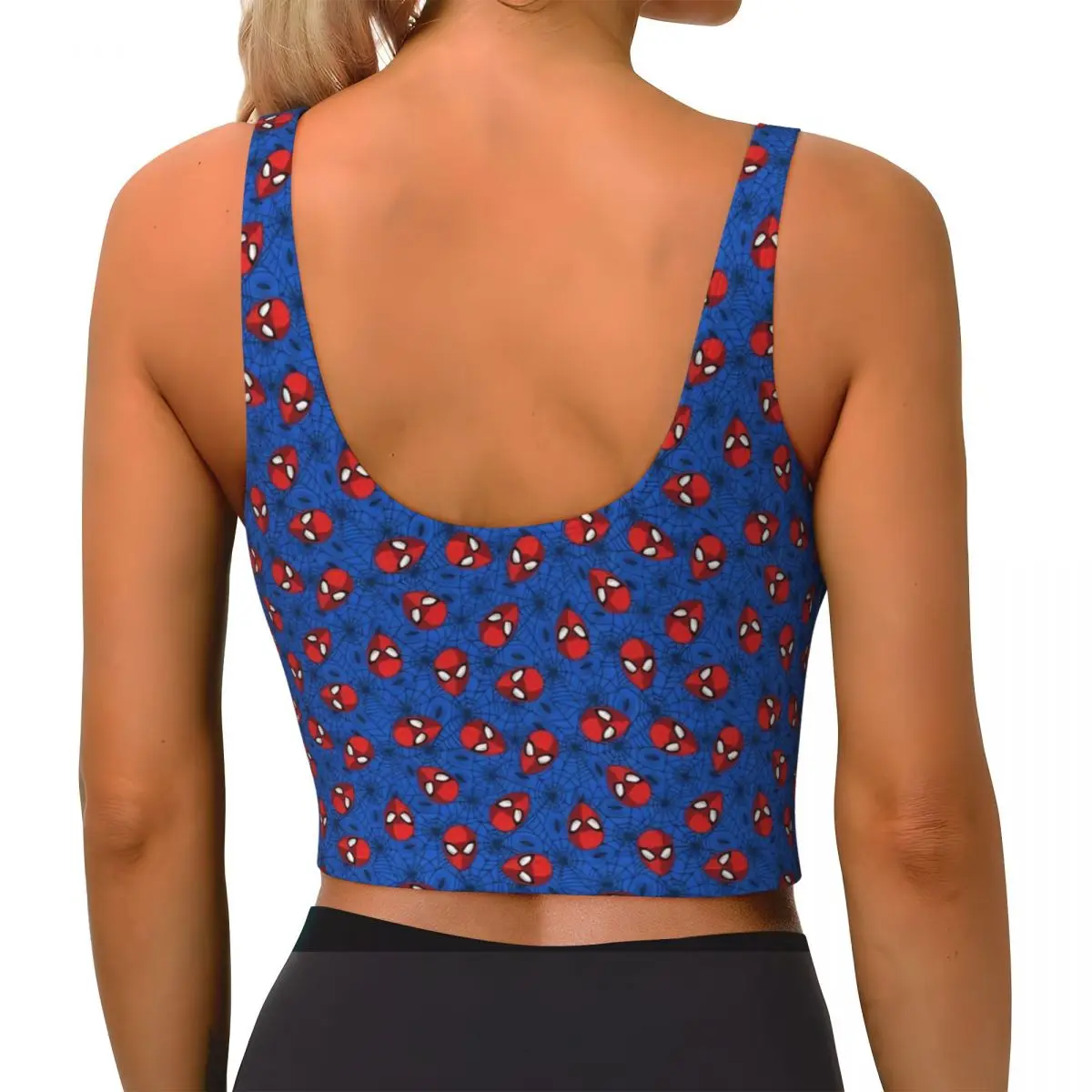 Spider Man Spider-Man Workout Tank Tops For Women Padded Medium Support Running Sports Bra With Removable Cups