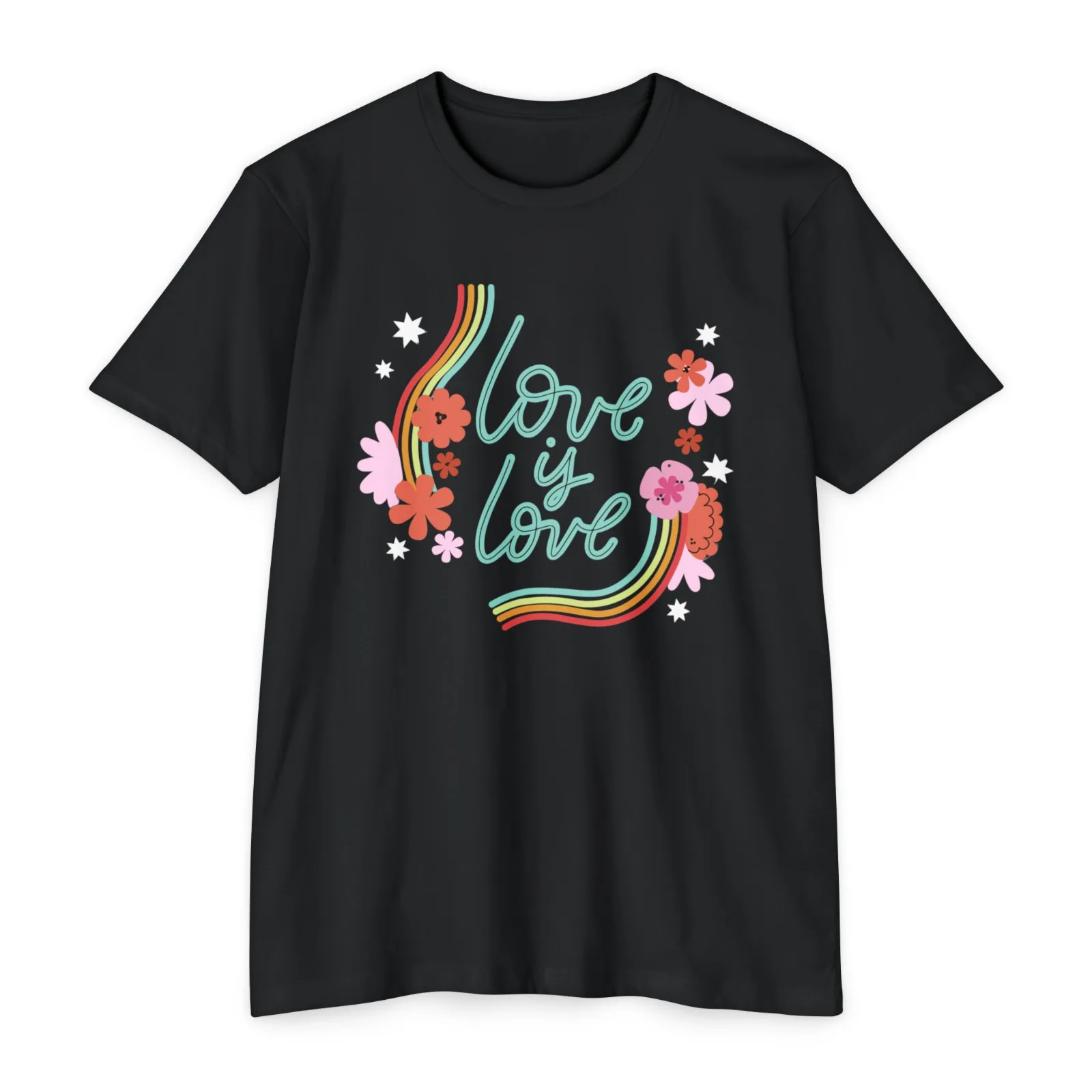 Love Is Love Rainbow Pattern T-Shirt For Everyone