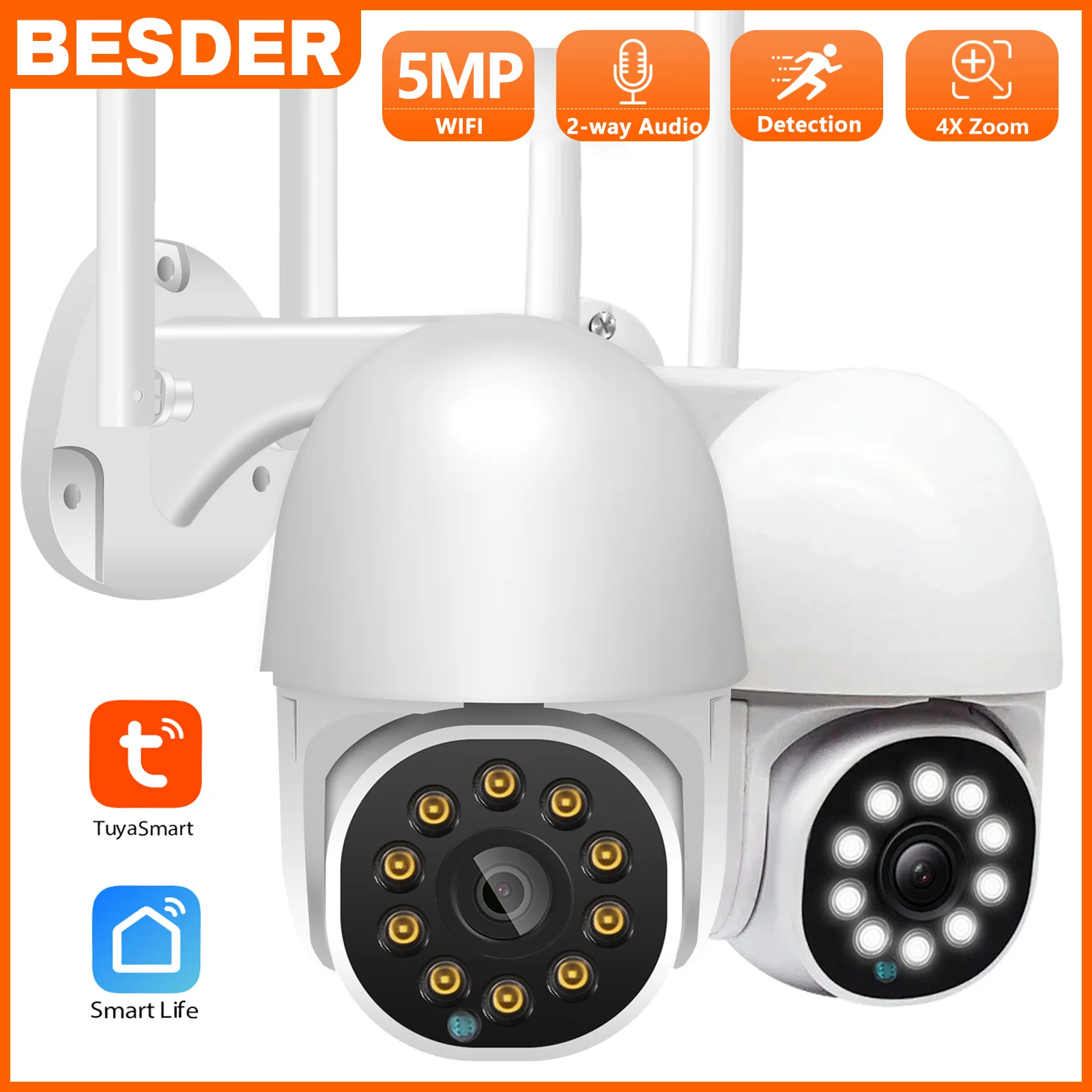 

5MP HD Tuya Smart Home Camera 3MP PTZ WiFi IP Camera Outdoor Mini Auto Cam Indoor Baby Monitor CCTV Security Video Digital Cam