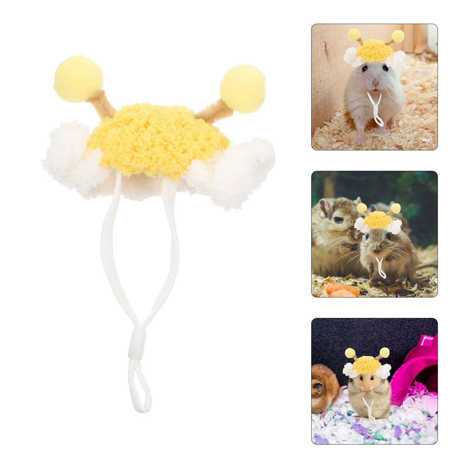 

Pet Headwear Mini Hamster Hat Hand Knitted New Year Festive Celebrations Versatile Fit Parrot Rabbit Small Pets Accessories