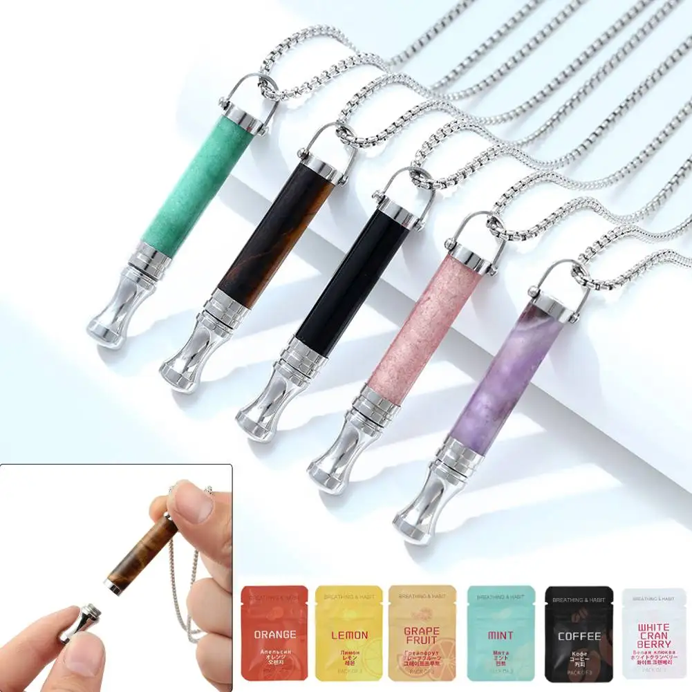 

Ожерелье из нержавеющей стали для снятия стресса и дыхания, ожерелья для медитации, йога, ритуальное женское ювелирное ожерелье