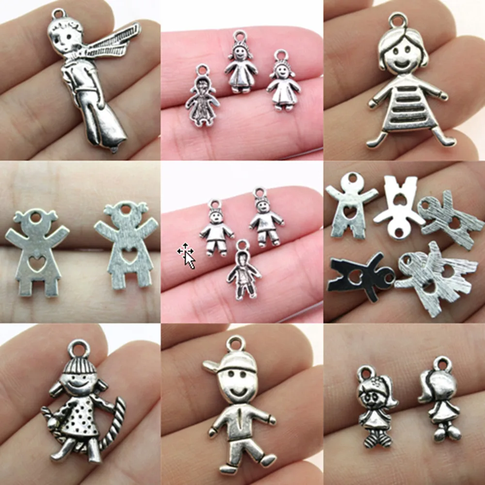 Luzem Charms do tworzenia biżuterii zestaw wisiorek Diy biżuteria akcesoria mała dziewczynka Charms