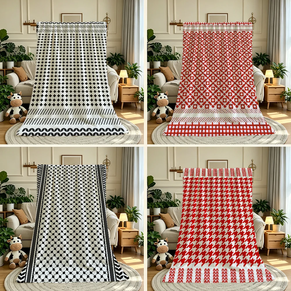 A-Arabic K-Keffiyeh Traditional Blanket Throw Super Cosy Plush Living Room Sofa Couch Childish Birthday Gifts