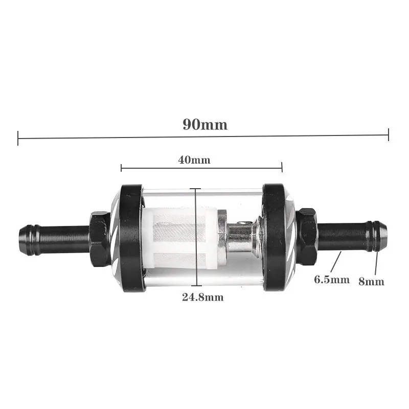 Universal  filter element for motorcycles - CNC modified metal filter - detachable with transparent glass - equipped with oil pi
