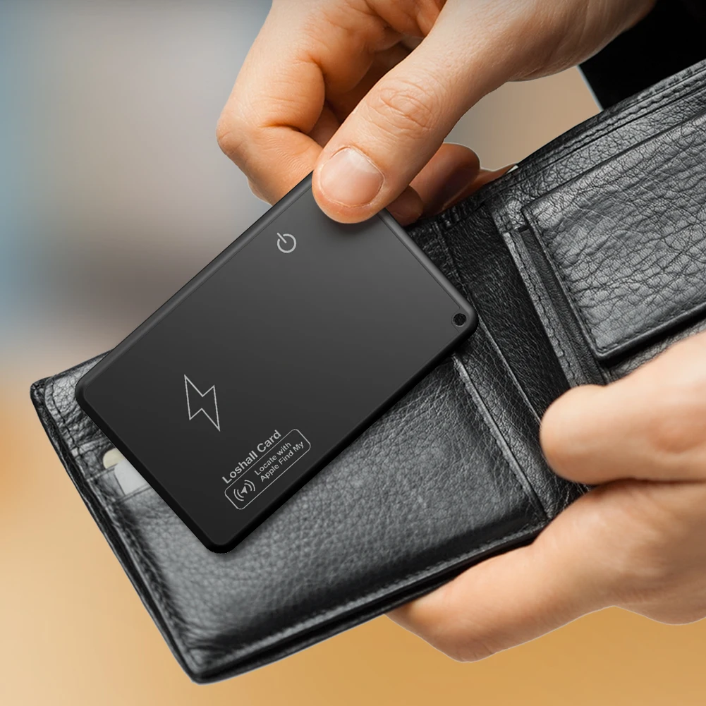 Wireless Charging Wallet Tracker Card Slim Tracking Locator Waterproof GPS Locator for Apple Find My App Thin Smart Tag Device