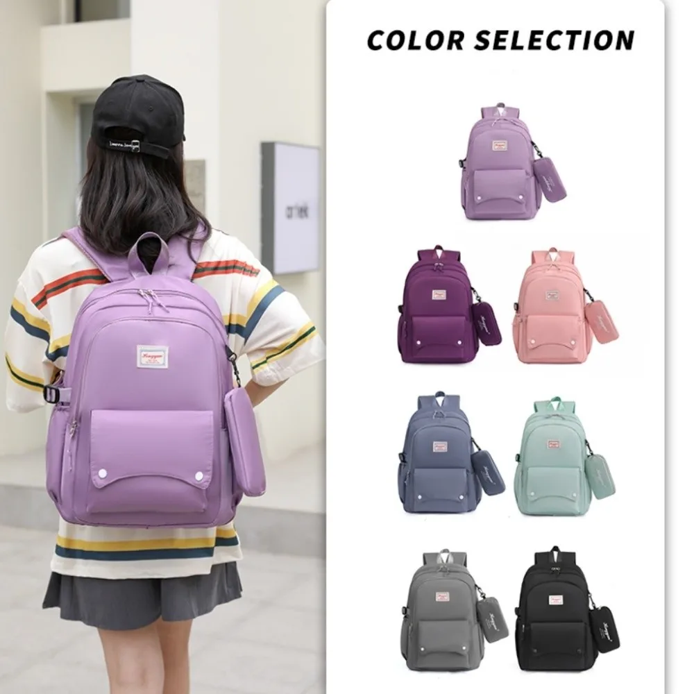 

Simple Oxford Cloth Backpack Large Capacity 2 in 1 Book Bag Multifunction Waterproof College Backpack Travel