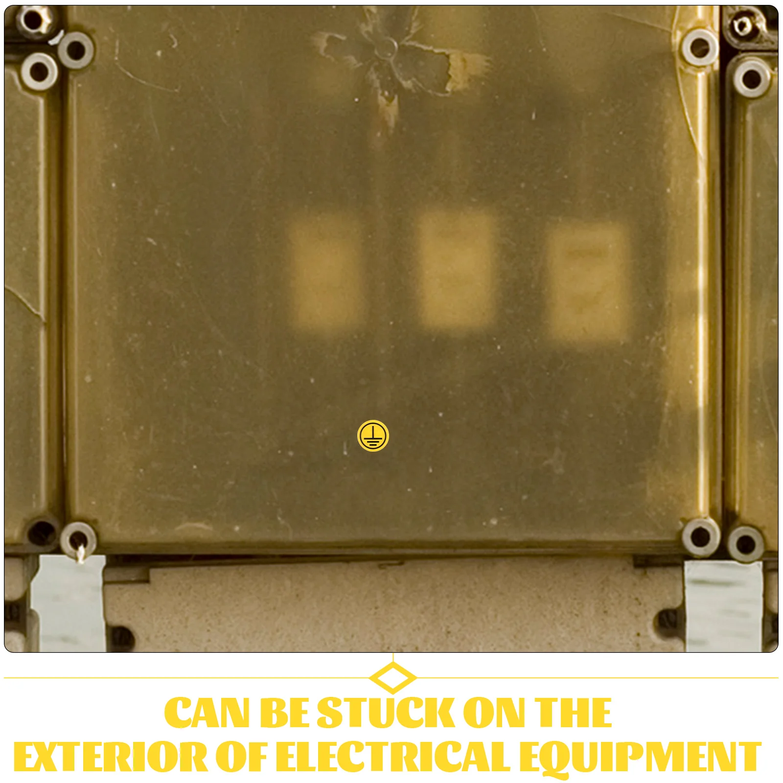 5pcs 5 Warning Stickers Electric Panel Grounding Labels Machinery Safety Signs Protective Earth Symbol Self Adhesive