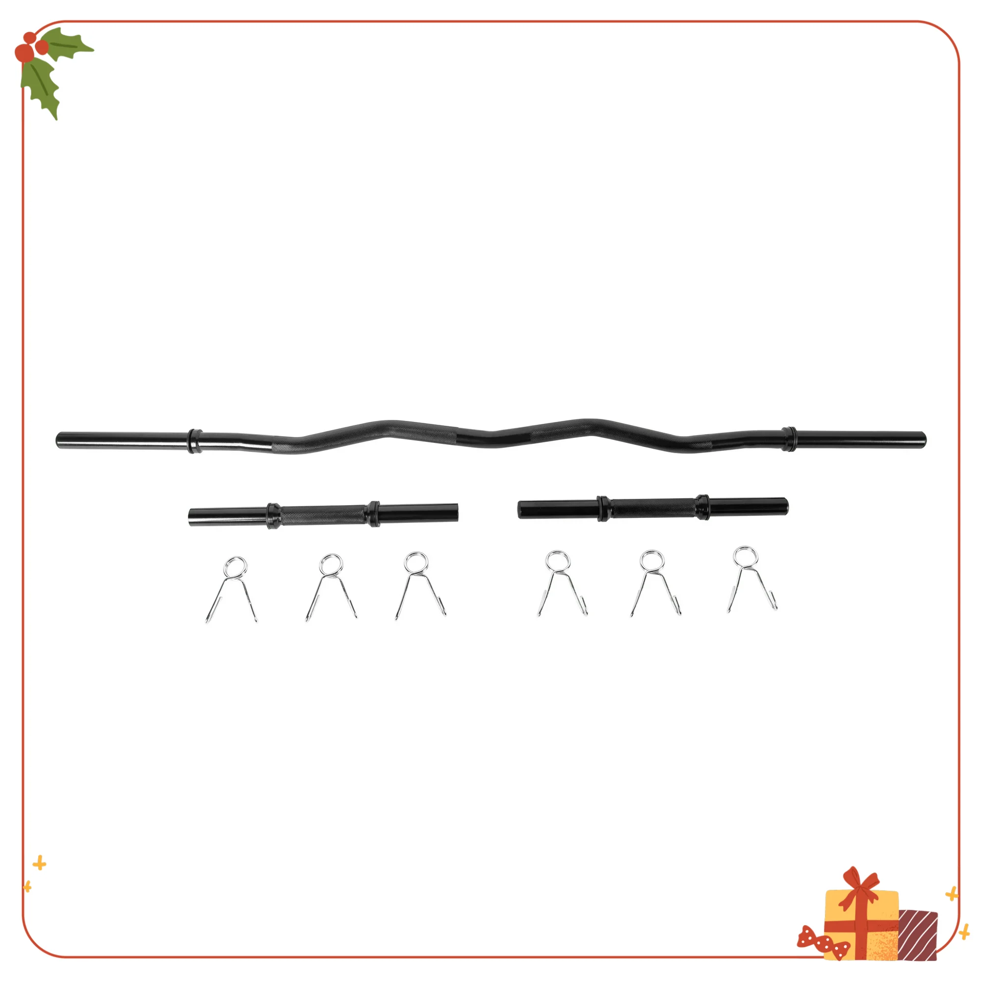 Juego de barra rizada y mango de mancuerna estándar de 1 pulgada, accesorio de barra cromado para gimnasio en casa y entrenamiento de fuerza