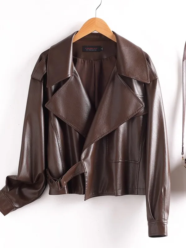   Ning Jaet in vera pelle da donna ort Sle 2025 Autunno High End New Faion Cappotto in pelle di grandi dimensioni vestibilità ampia