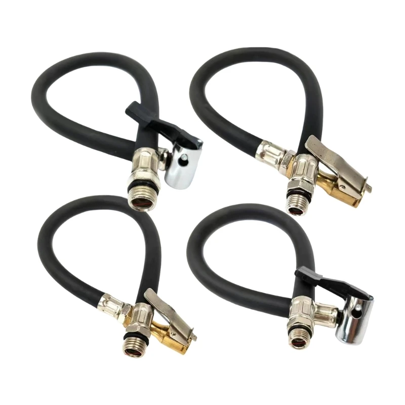 Air Tyre Inflator Pressure Car Auto Tire Hose Pump Gauge Hose Connector Flexible For Automobile Tires Fast Inflatable Rods