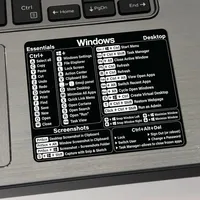 Transparent Laptop Keyboard Windows Shortcuts Stickers Vinyl Sticker for MacBook Air/Pro 13 16 inch Reference Shortcuts Decal