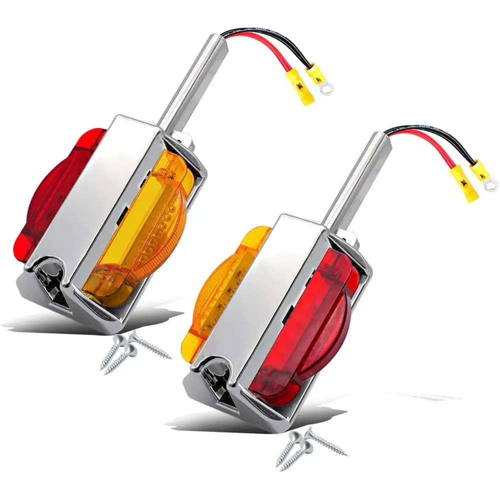 12V LED Side Marker Fender Light Red Yellow Indicator Lamp for Semi Trailer Truck Tractor ATV UTE Boat Waterproof Light