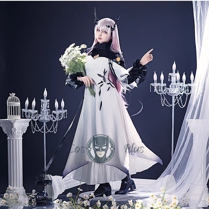 

Game Arknights Cosplay Costume Theresa Elegant White Dress Uniform Carnival Halloween Party Outfit Anime Masquerade Clothes