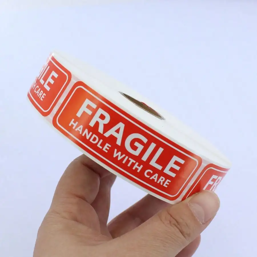 YITAPE Fragile Stickers,300pcs/roll,25×75mm permanent adhesive for shipping packaging DIY travel boxes