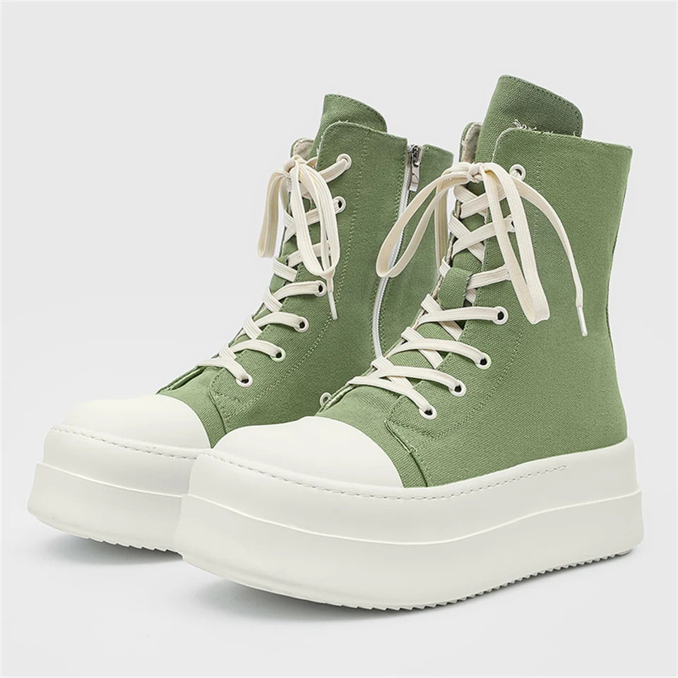 

Unisex Couple Thick Sole Ankle Boots Design High Top Boots Women Autumn Winter Shoes Men Height Increasing Casual Board Boot