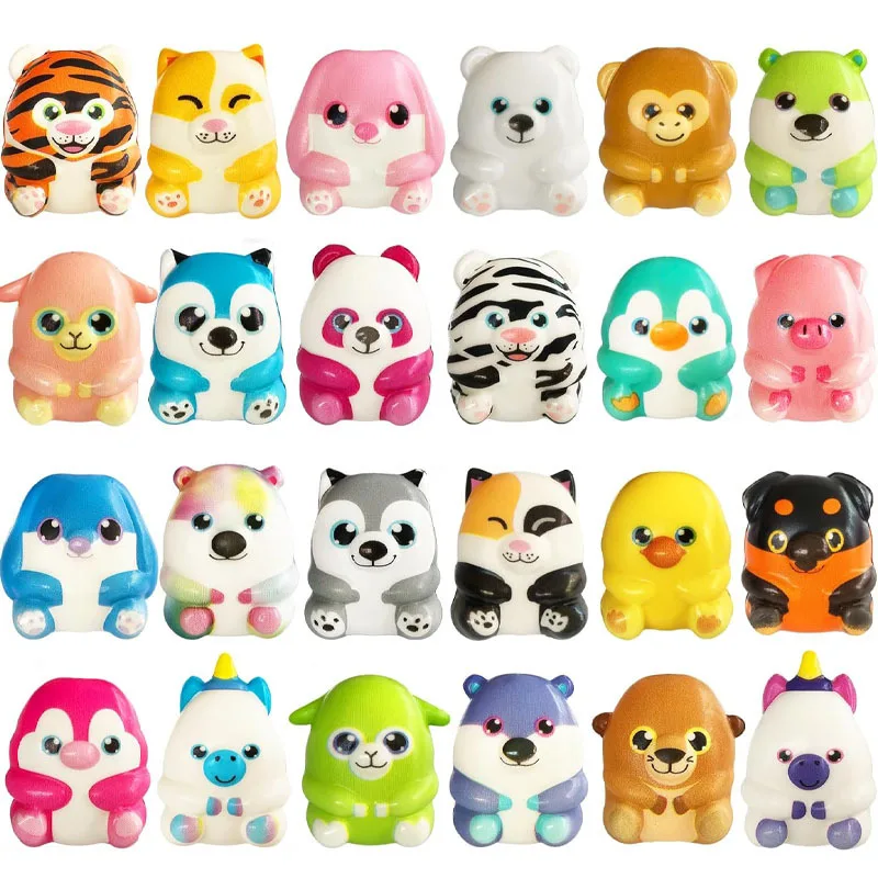 /30pcs kawaii mochi squishies Cartoon Tier Stress Ball Zappeln Spielzeug Push Rebound Stress abbau Spielzeug für Kinder Party Gefälligkeiten