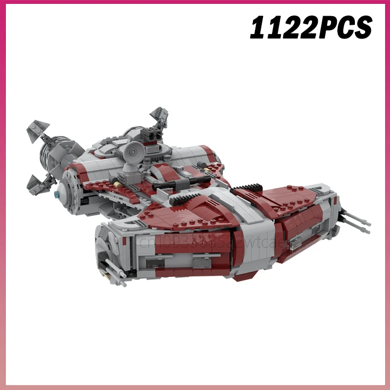 1122PCS MOC-242051 Defender-Class Light Corvette Spaceship Space Wars Movie Model Building Blocks Creative Bricks Boy Toy Gift