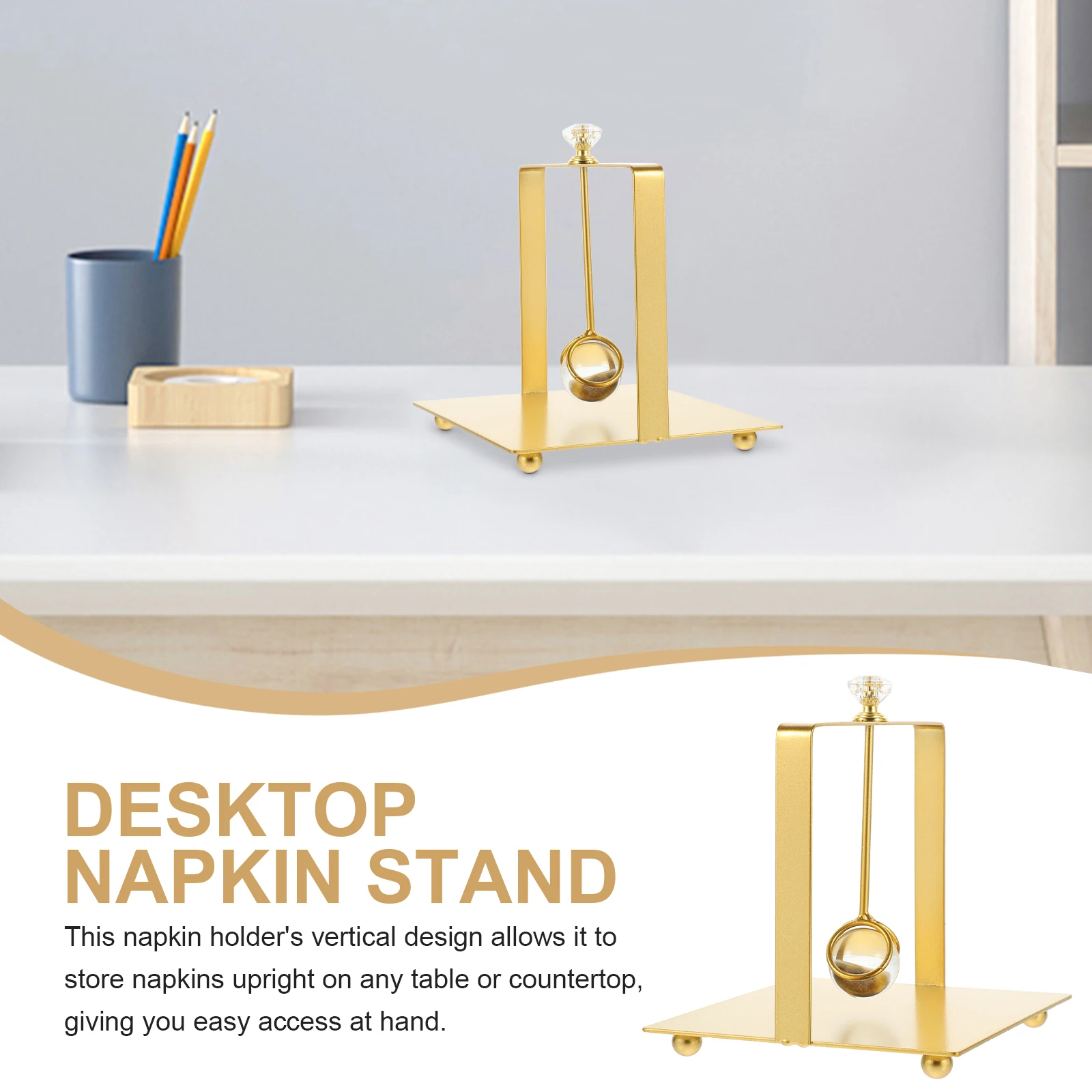 

Exquisite Metal Napkin Holder Iron Tissue Stand Upright Decorative Desktop Storage For Kitchen Restaurant Hotel Ball Decoration