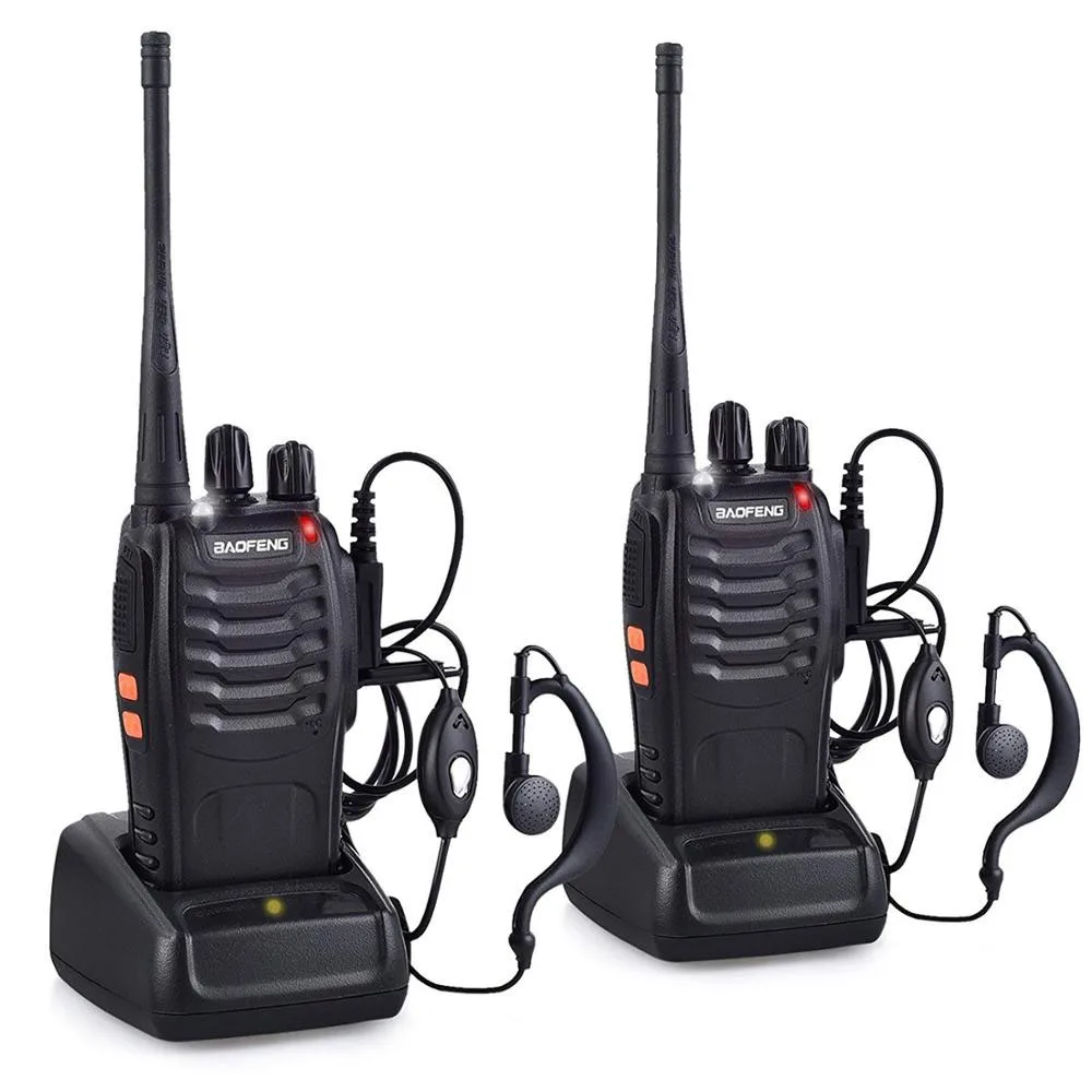 Baofeng-walkie-talkie 888S de doble banda, transceptor de Radio Ham, UHF 400-470 MHz, para almacén de fábrica, BF-888S, auriculares