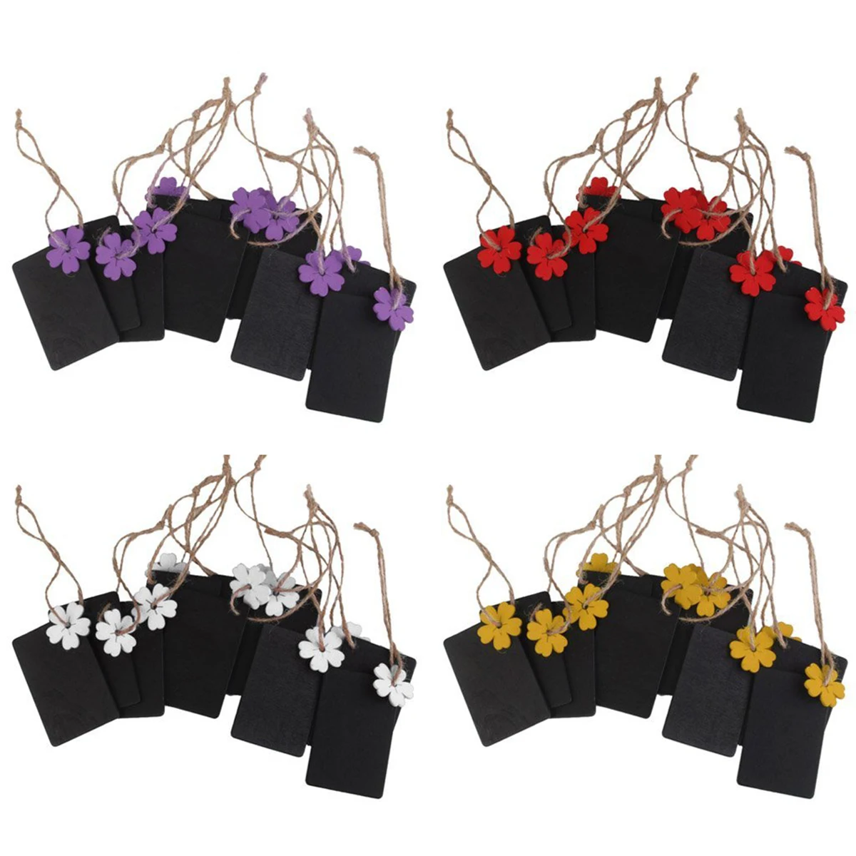 

10pcs Wooden Chalkboard 7x4 5cm Double Sided Black Purple Hanging Labels Price Tags Wedding Favors Gift Tags Bamboo Blackboard