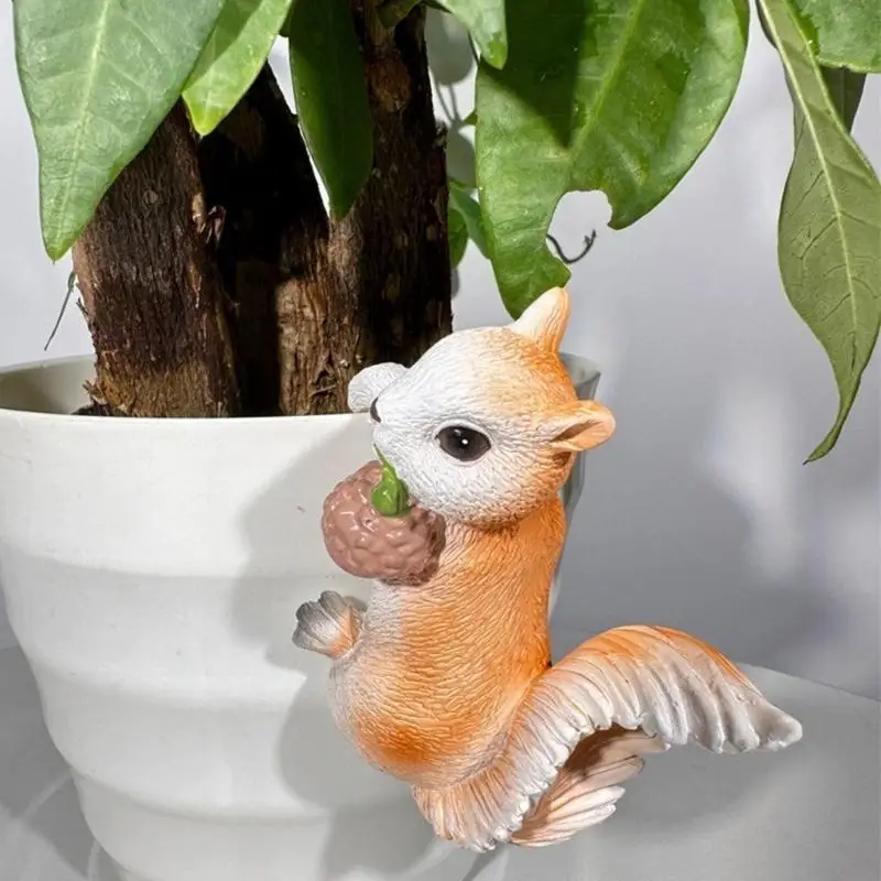 

2pcs Squirrels Resins Hanging Figurines Planter Flower Pot Decoration Ornaments for Gifting and Personalizing Space Q5WC