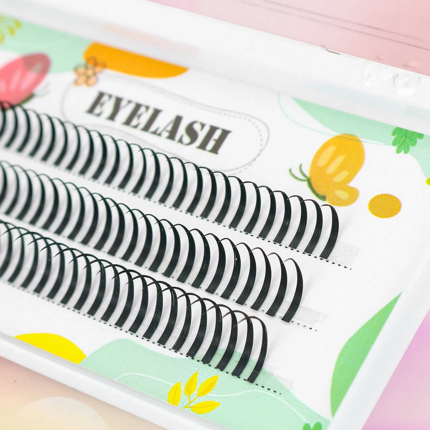 96 قطعة من مجموعات الرموش، عيون كرتونية واحدة، رموش صناعية، نوع خرافي، تطعيم ذاتي، شعر طبيعي مجعد، نمط باربي #6