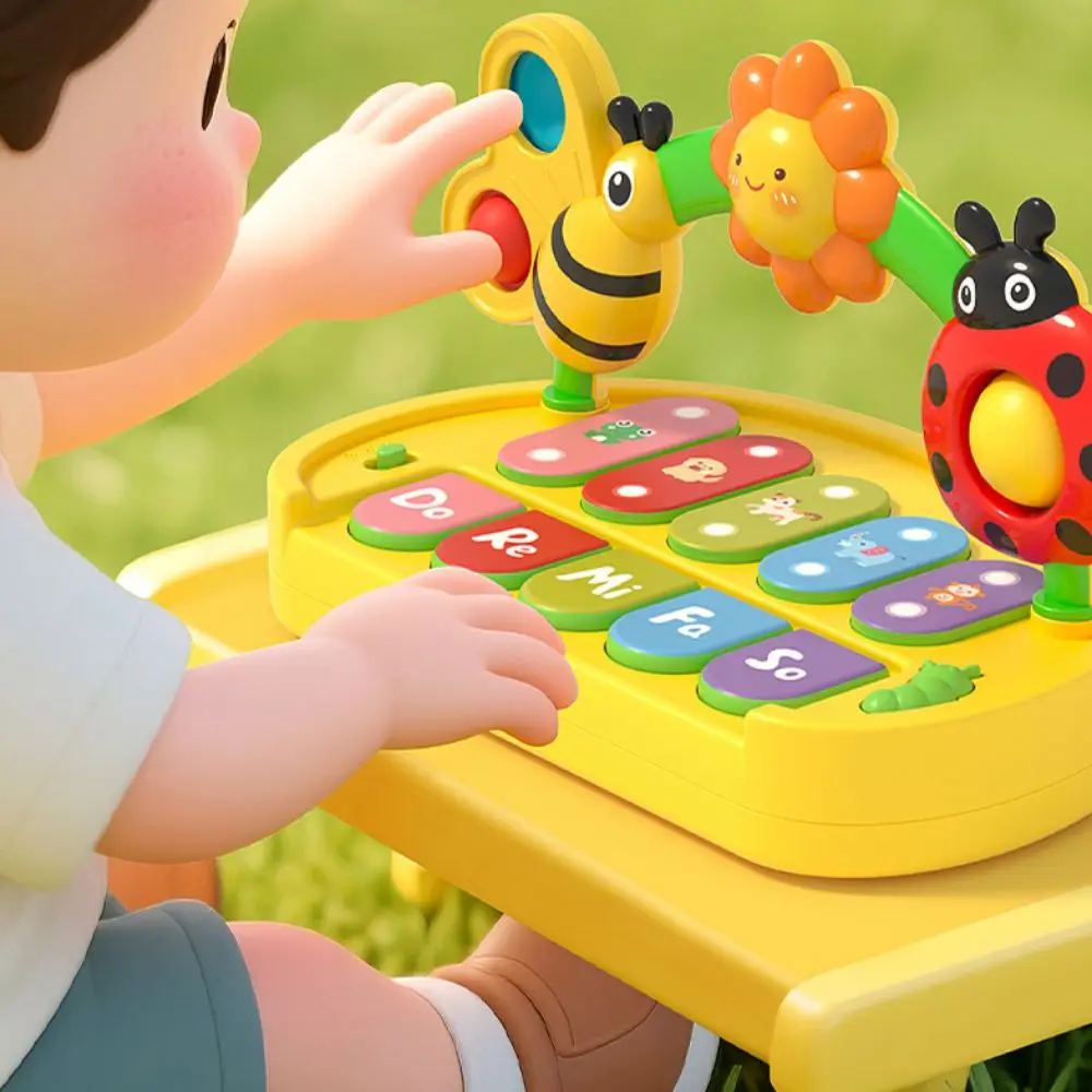 Plastikowe pianino muzyczne Zabawka Dźwiękowa Układanka Instrument muzyczny owada Montessori Nauka muzyki Instrumenty muzyczne Zabawki