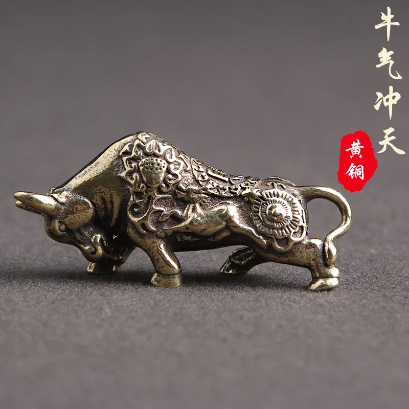 New Brass Lucky Bullfighting Statue Home Decoration Ornaments Copper Animal Miniature Figurine Bring Wealth Office Desk Decor