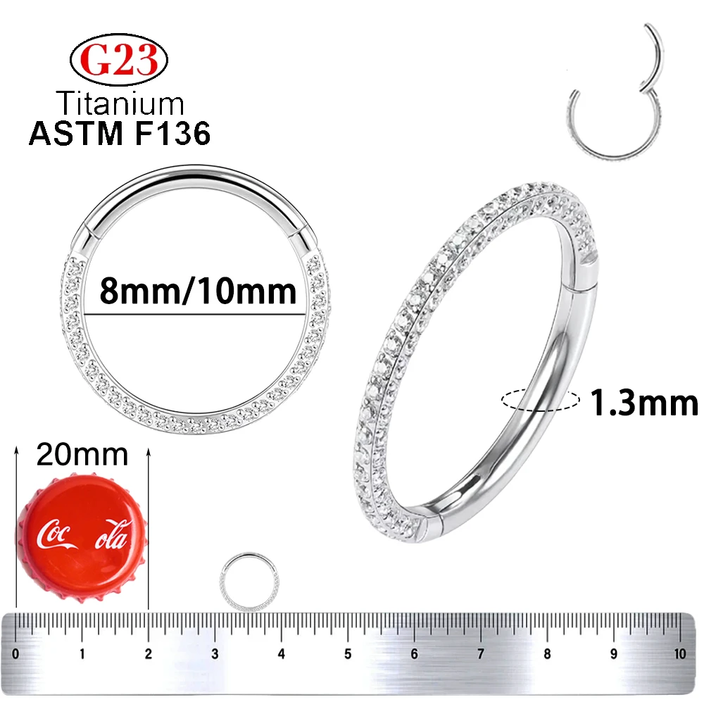 G23 Titanium 16G Nose Conch Ring Surgical Steel Helix Conch Tragus EarringsCartilage Daith Helix Piercing Nose Ri  for Women Men